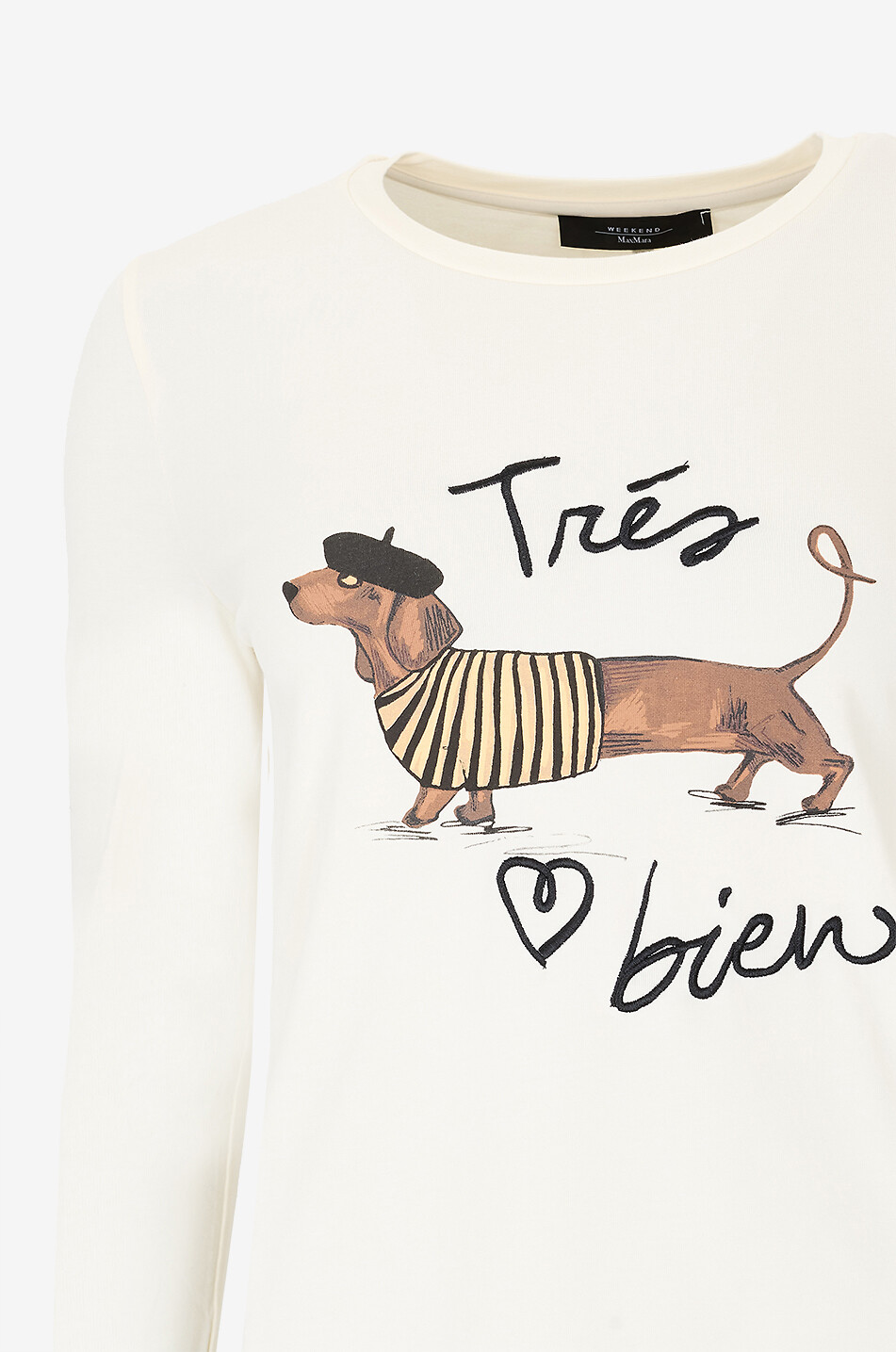 WEEKEND MAX MARA Renoir embroidered jersey crew neck bodysuit Women Light beige 3