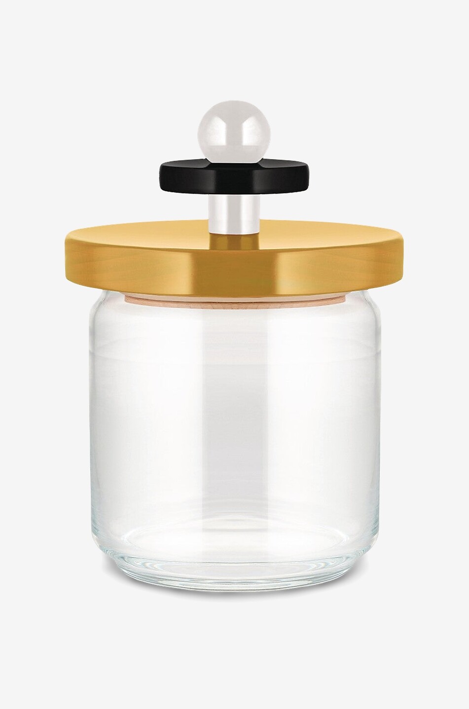 Cylindrical glass storage pot for utensils