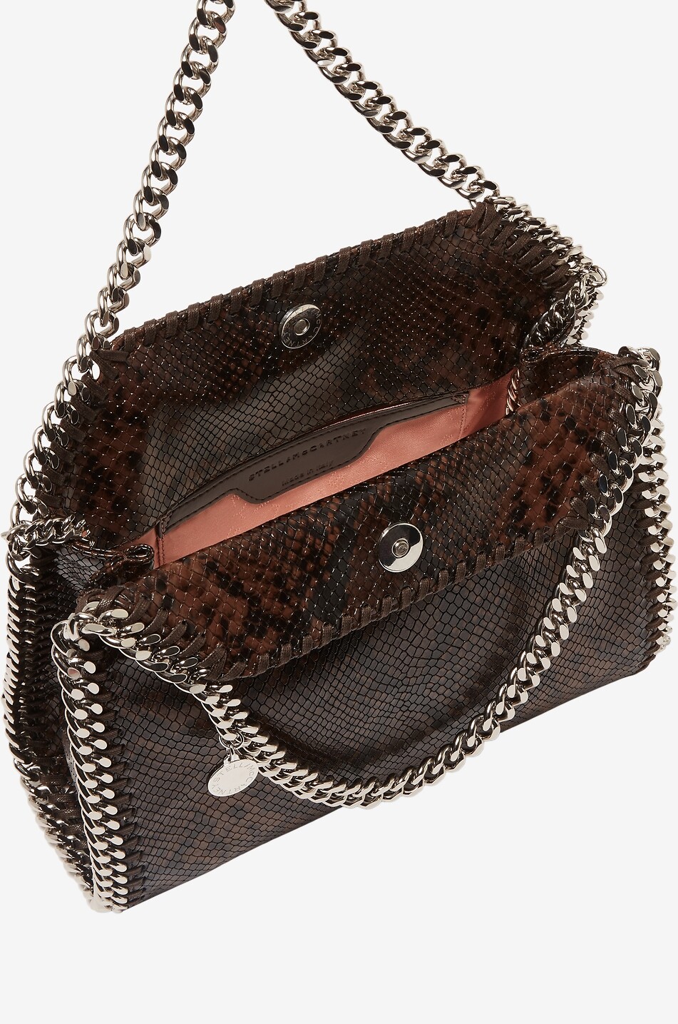 STELLA McCARTNEY Falabella Saffiano leather rectangular shoulder bag Women BROWN 4