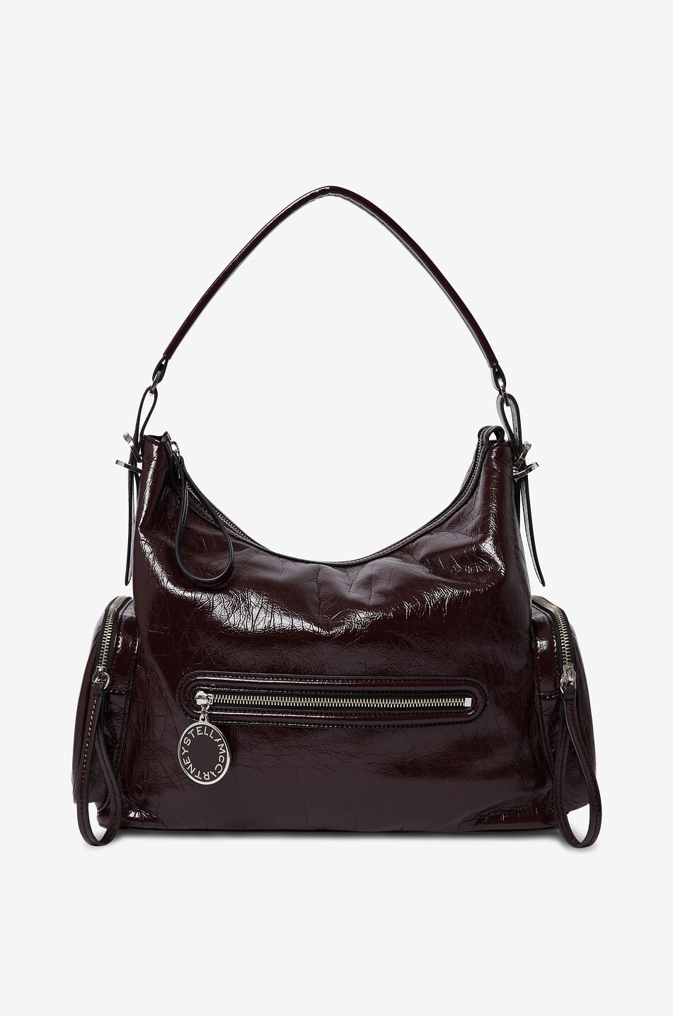 STELLA McCARTNEY Dartmoor patent synthetic leather shoulder bag Women DARK RED 1