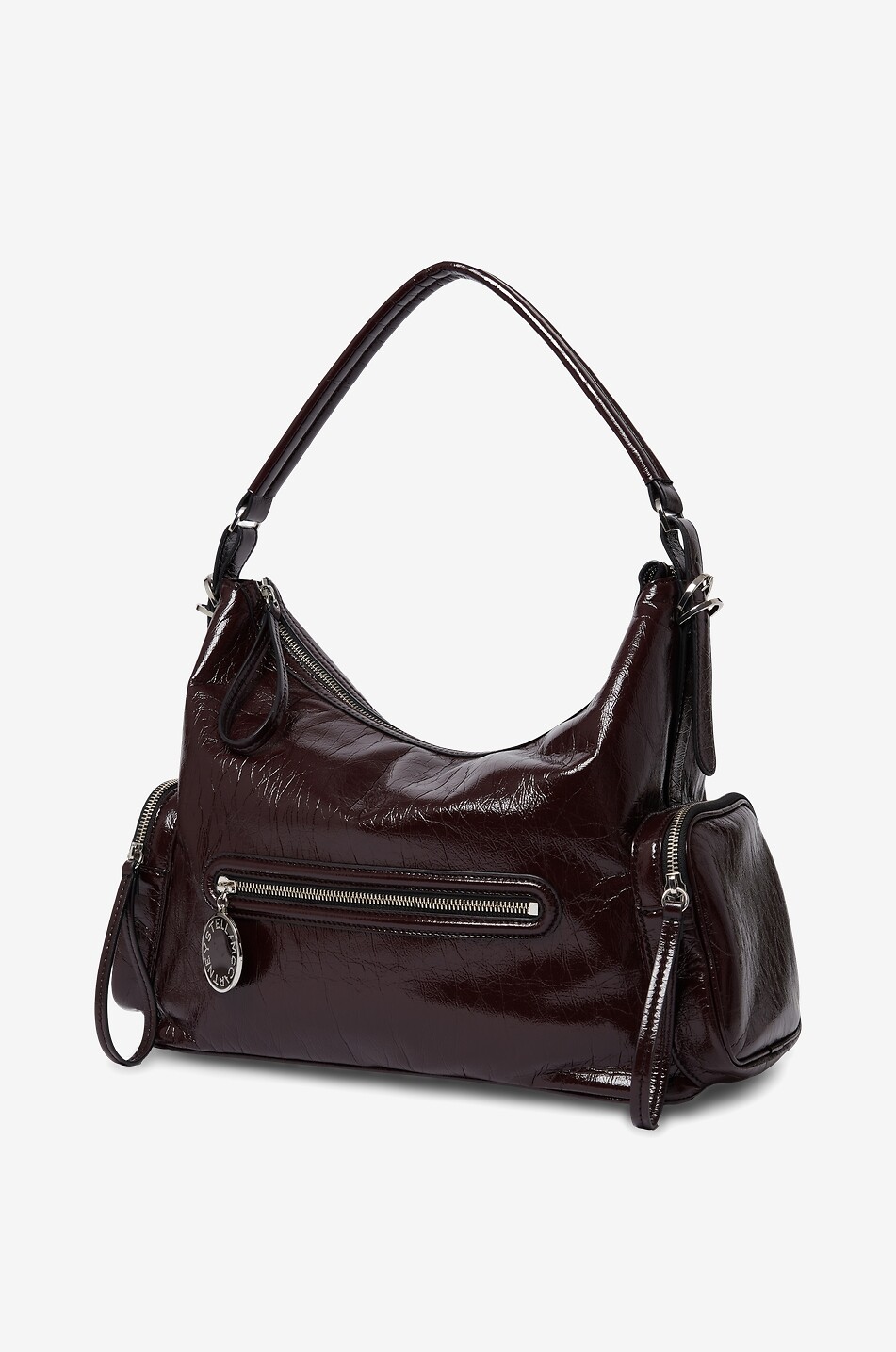 STELLA McCARTNEY Dartmoor patent synthetic leather shoulder bag Women DARK RED 3