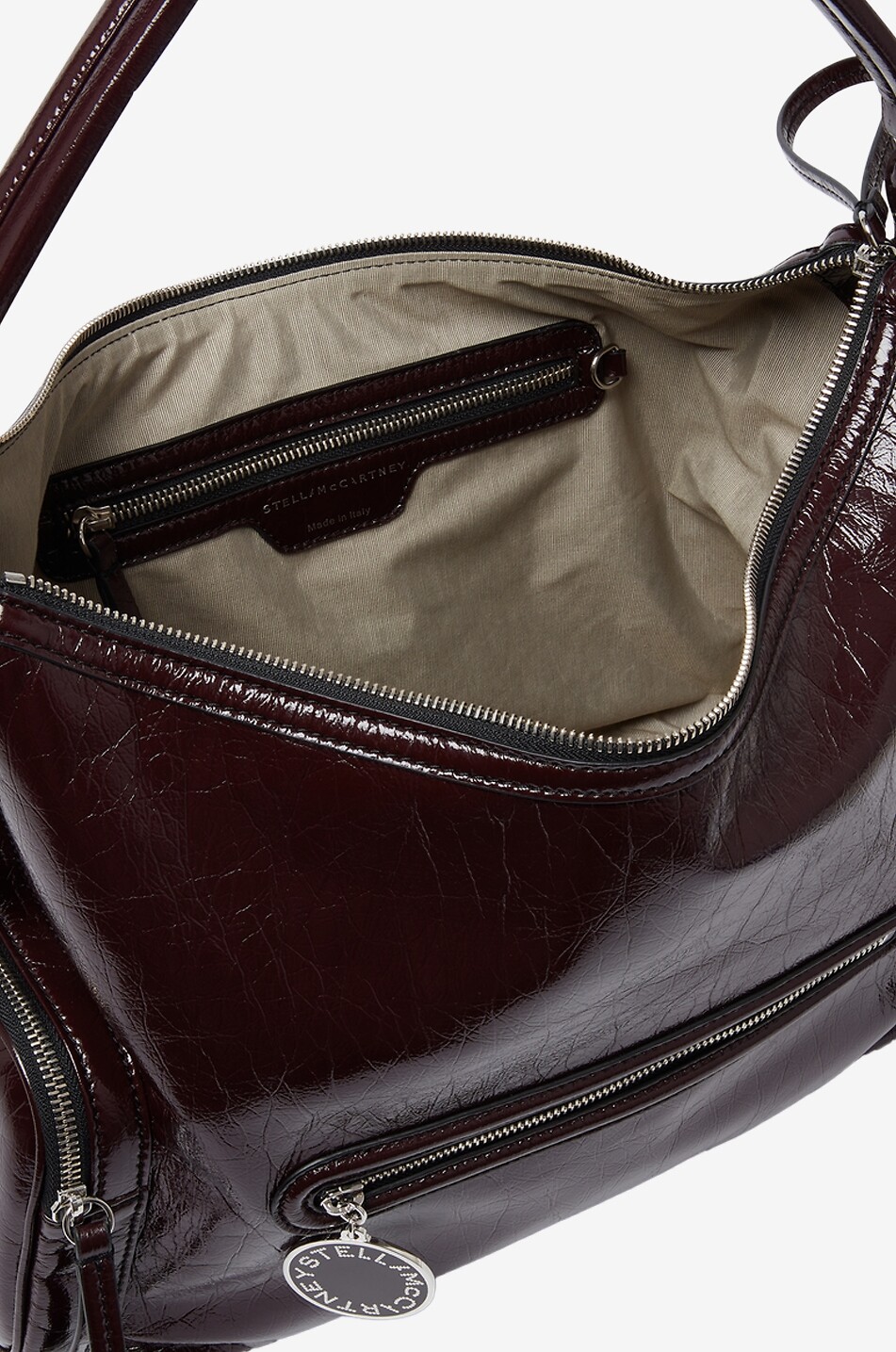 STELLA McCARTNEY Dartmoor patent synthetic leather shoulder bag Women DARK RED 4