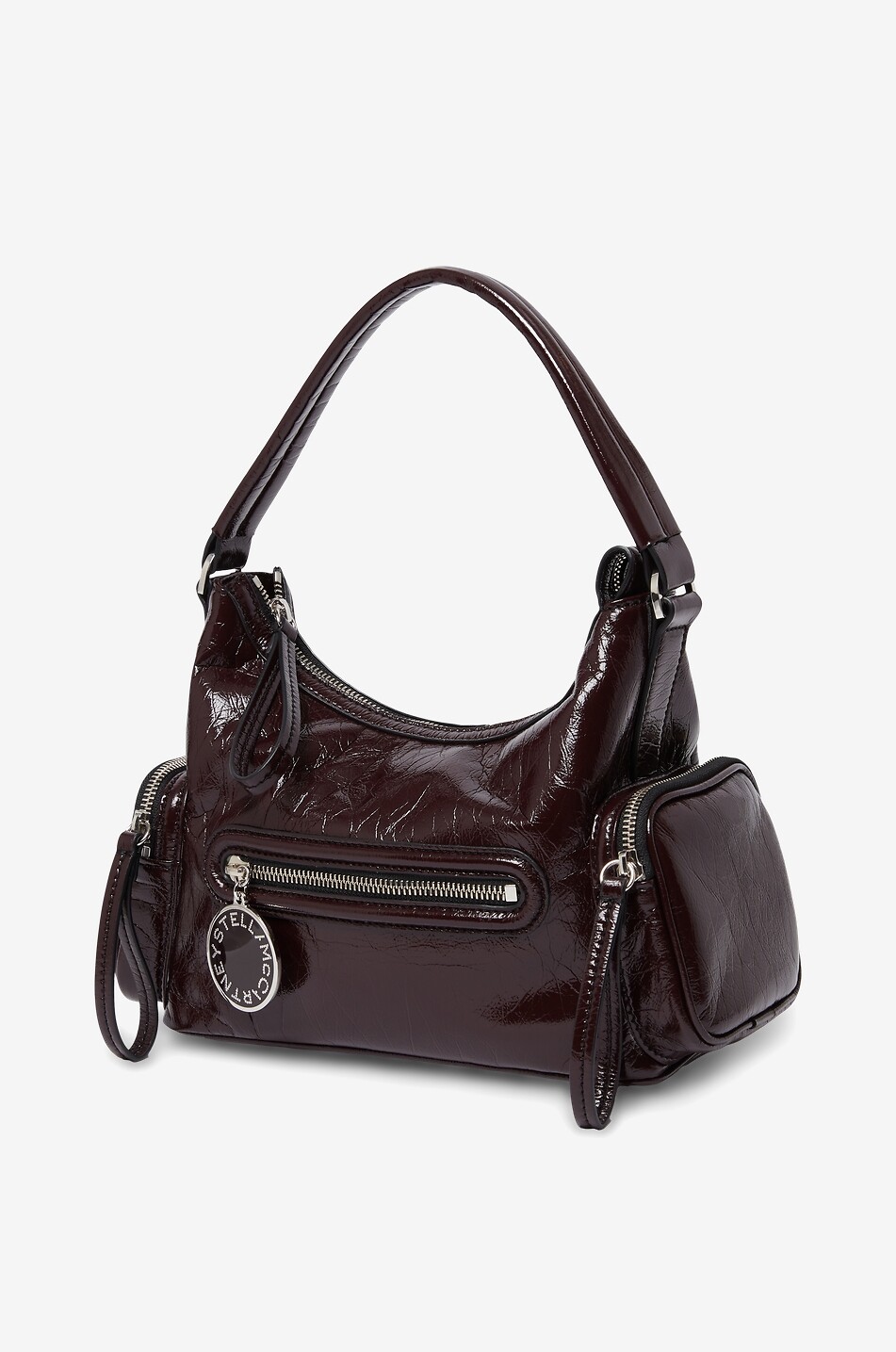 STELLA McCARTNEY Dartmoor patent faux leather shoulder bag Women DARK RED 3