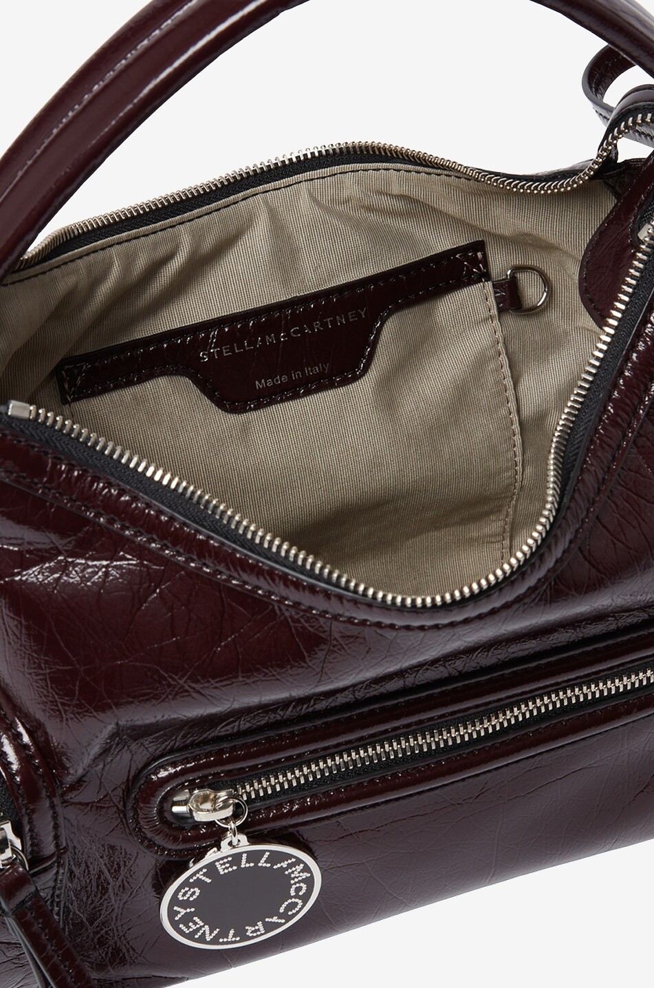 STELLA McCARTNEY Dartmoor patent faux leather shoulder bag Women DARK RED 4