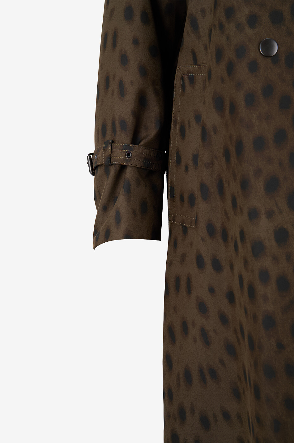 AKRIS PUNTO Long technical fabric animal print trench coat Women DARK BROWN 3