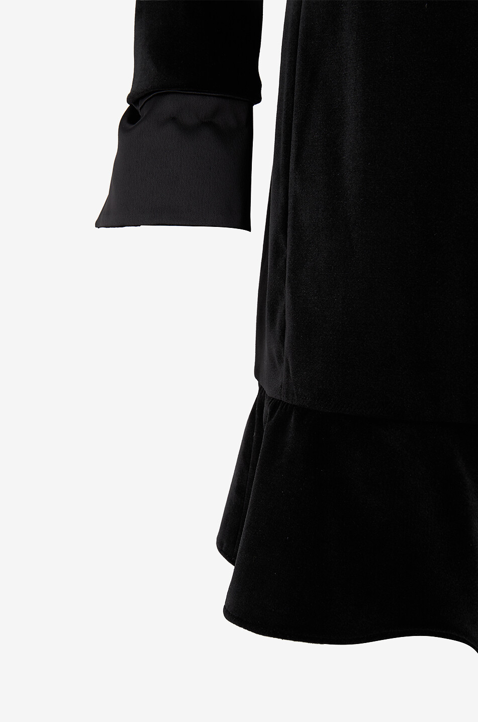 AKRIS PUNTO Velvet midi shirt collar dress Women BLACK 3