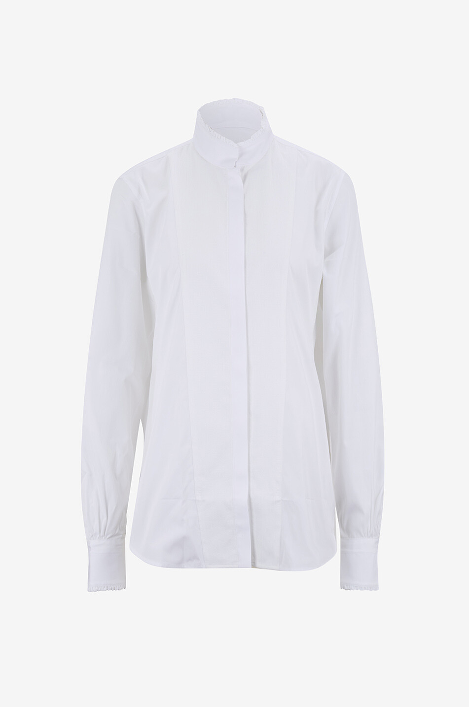 Cavalière high-collar popeline shirt