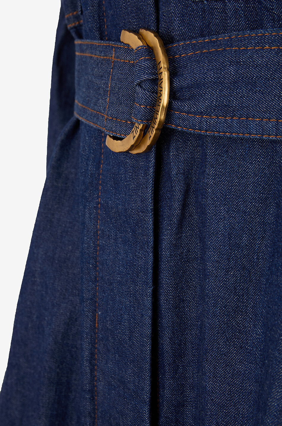 ZIMMERMANN Denim midi shirt collar dress Women BLUE 3