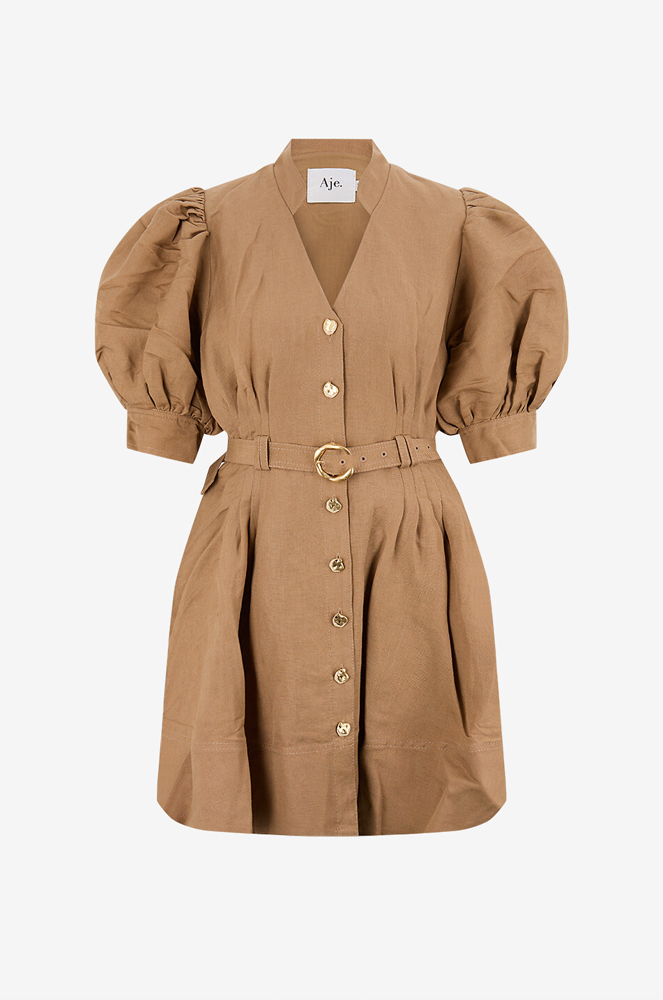 Mason puff sleeve mini shirt dress
