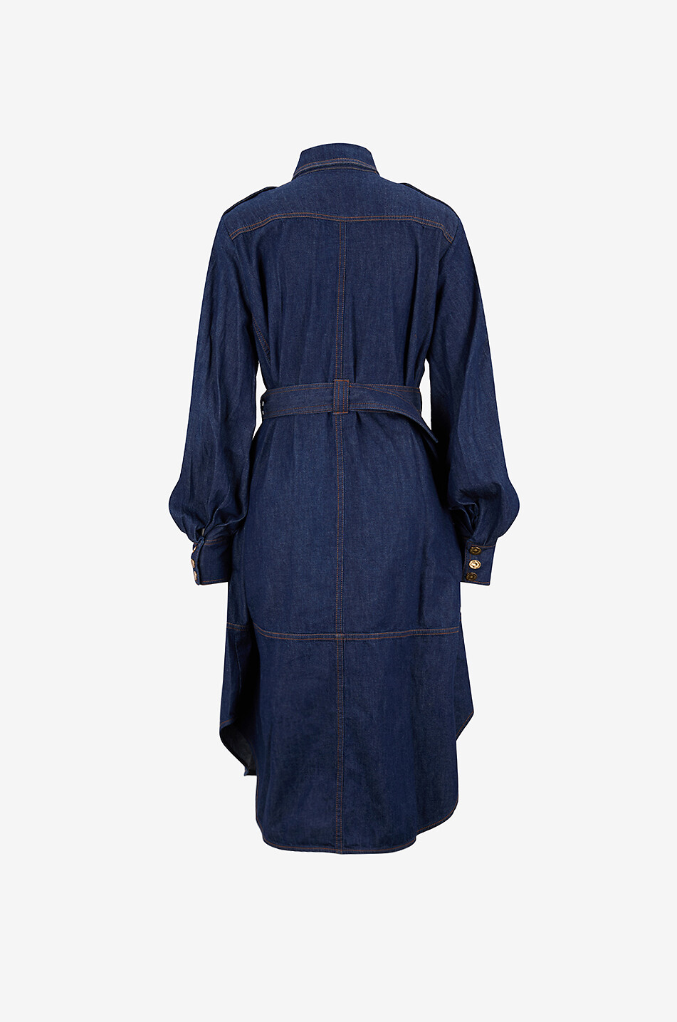 ZIMMERMANN Denim midi shirt collar dress Women BLUE 2