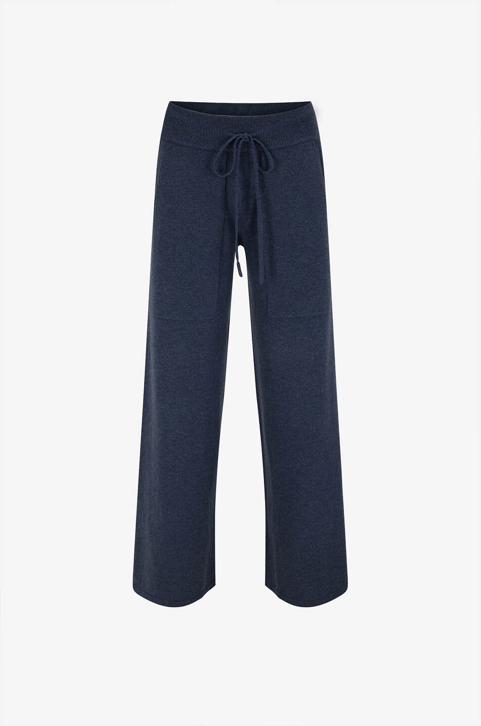 LISA YANG Pantalon large en maille à grandes poches Omi Femme BLEU FONCE 1
