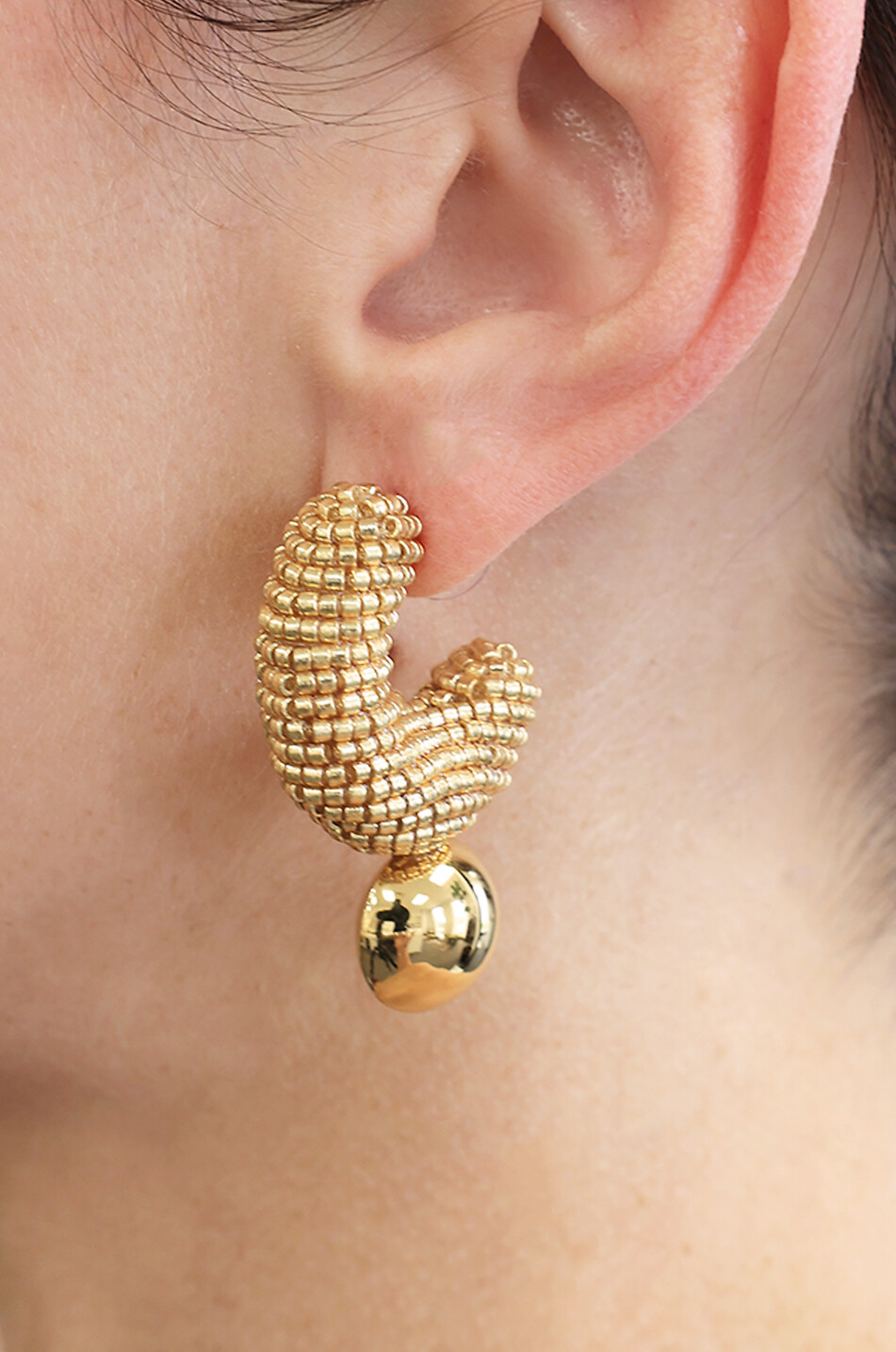 SUSANA VEGA Créoles en perles de verre Origen Femme DORE 2