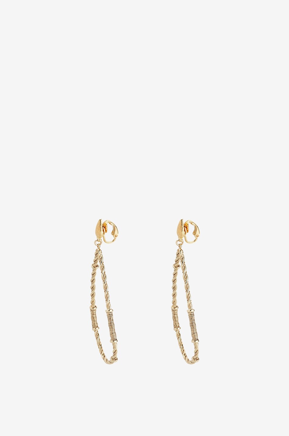 GAS BIJOUX Clips d'oreilles pendants dorés Bibi Torsade Femme DORE 2