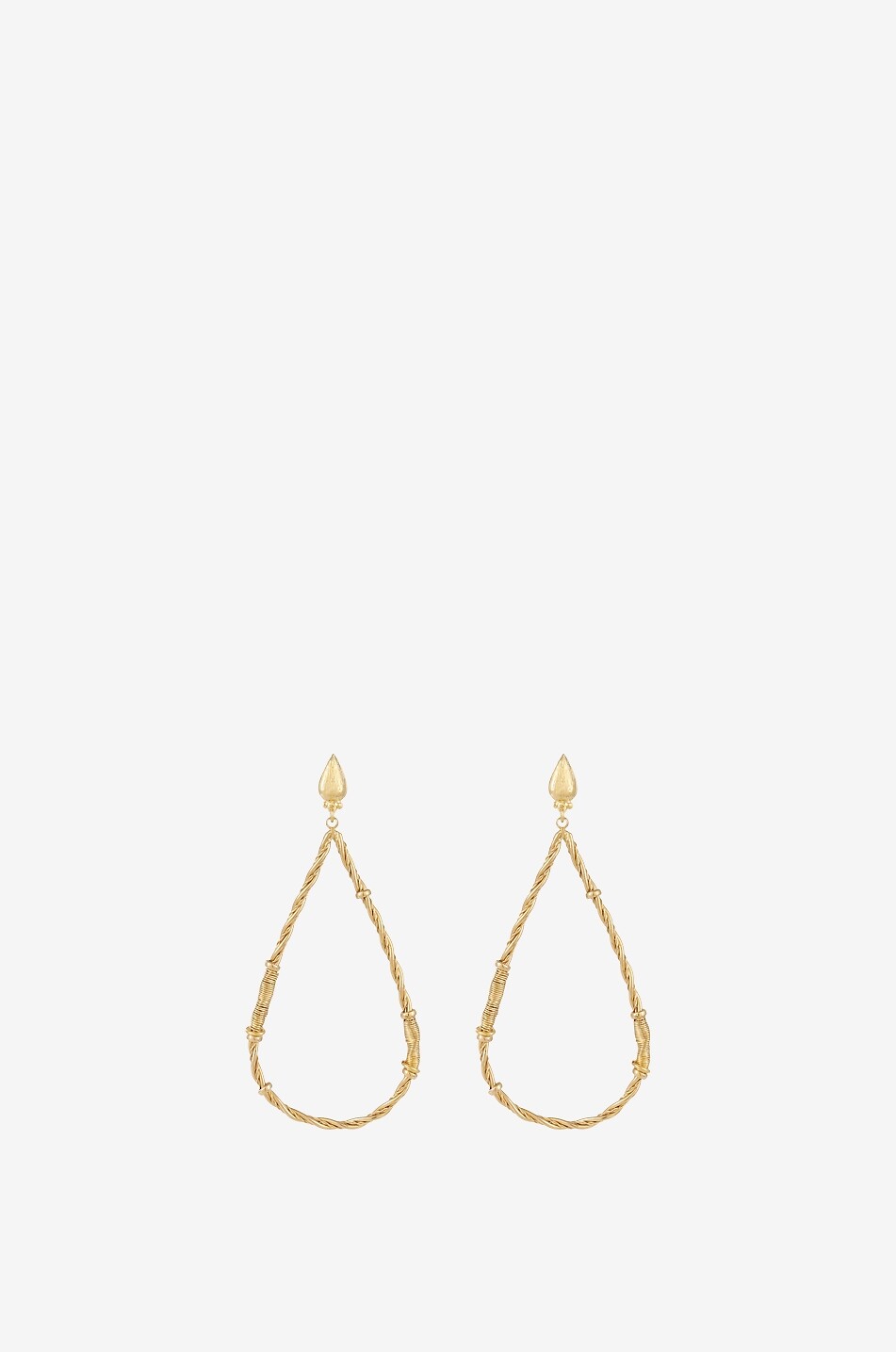 Clips d'oreilles pendants dorés Bibi Torsade