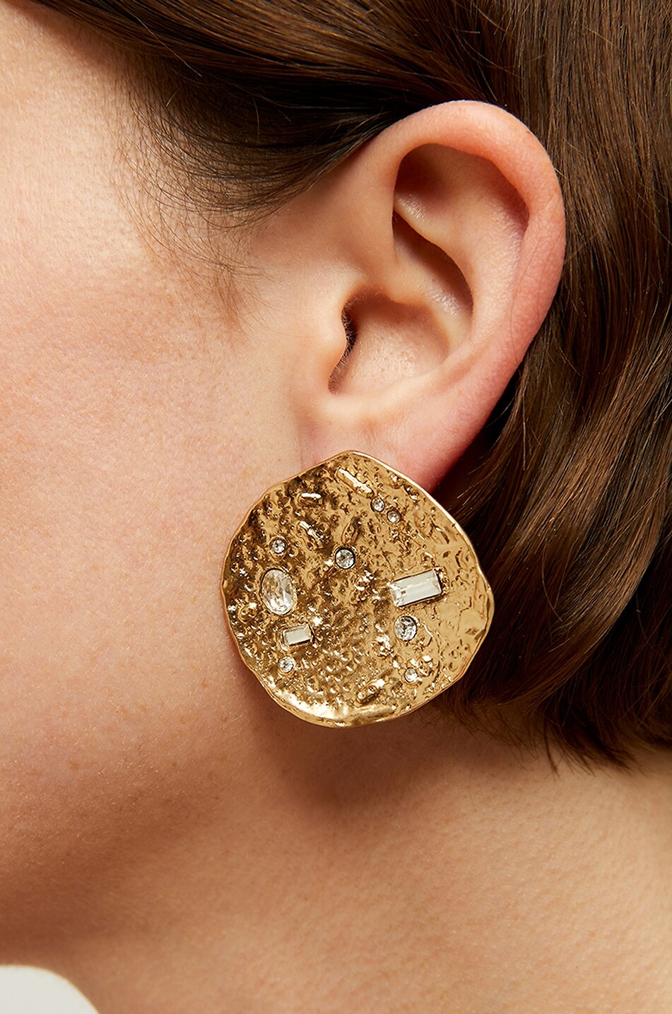 GAS BIJOUX Clips d'oreilles dorés ornés de strass Eclipse Moon Femme DORE 2