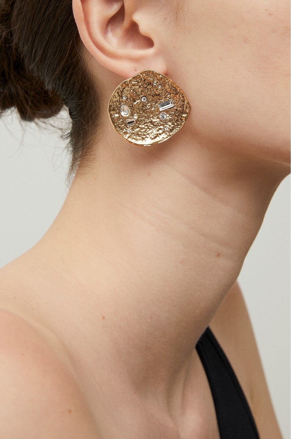 GAS BIJOUX Clips d'oreilles dorés ornés de strass Eclipse Moon Femme DORE 3