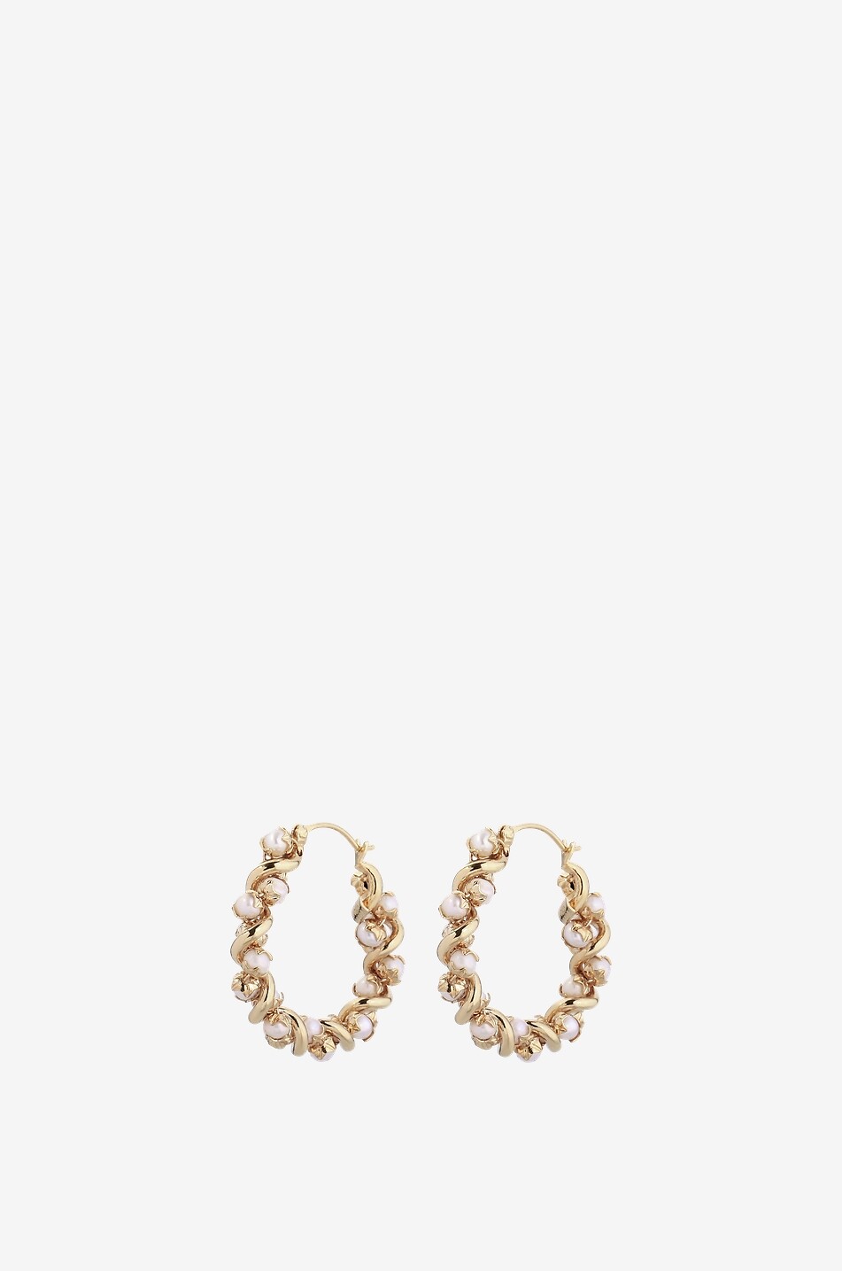 GAS BIJOUX Goldene Creolen mit Perlen Eurydice Petit Modèle Damen GOLDEN 1