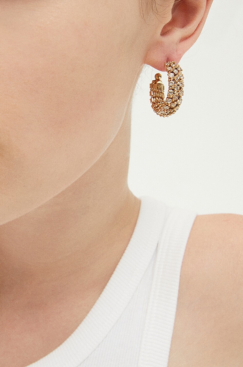 GAS BIJOUX Créoles dorées ornées de strass Izilda Mini Femme DORE 2
