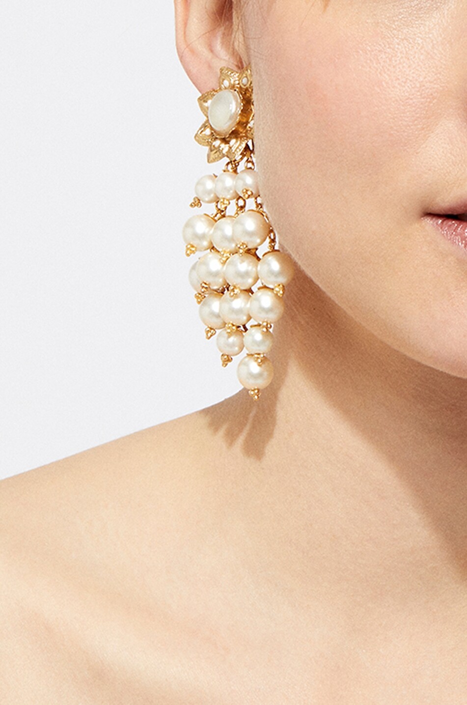 GAS BIJOUX Clips d'oreilles dorés ornés de perles Uva Pampilles Femme DORE 3