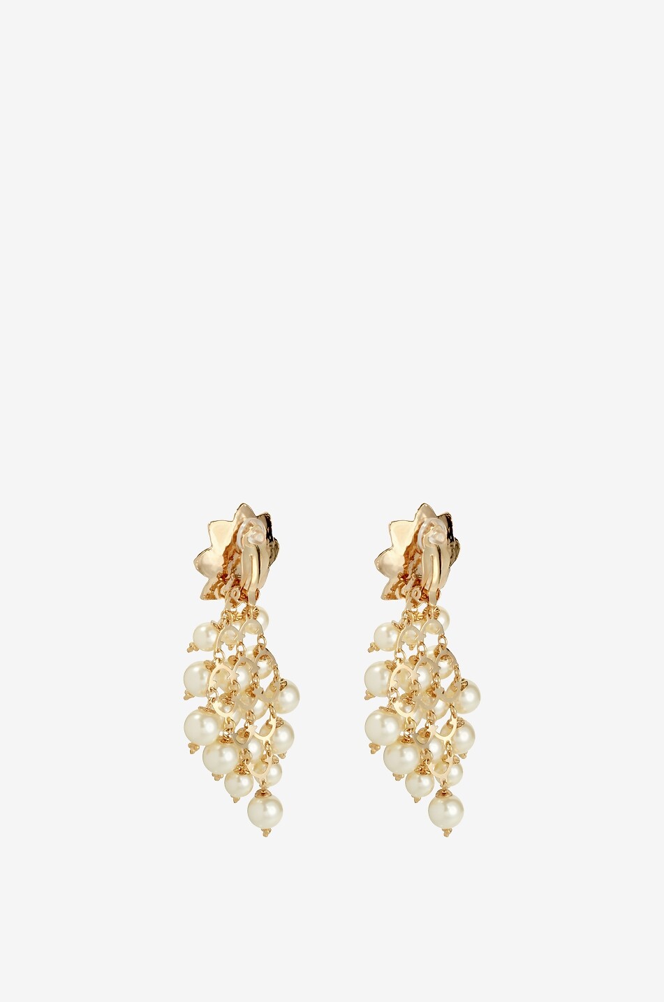 GAS BIJOUX Clips d'oreilles dorés ornés de perles Uva Pampilles Femme DORE 2