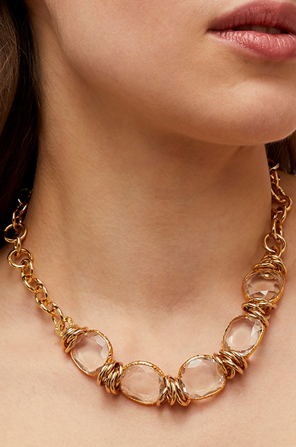 GAS BIJOUX Sirena gold-tone necklace with crystal Women GOLDEN 2