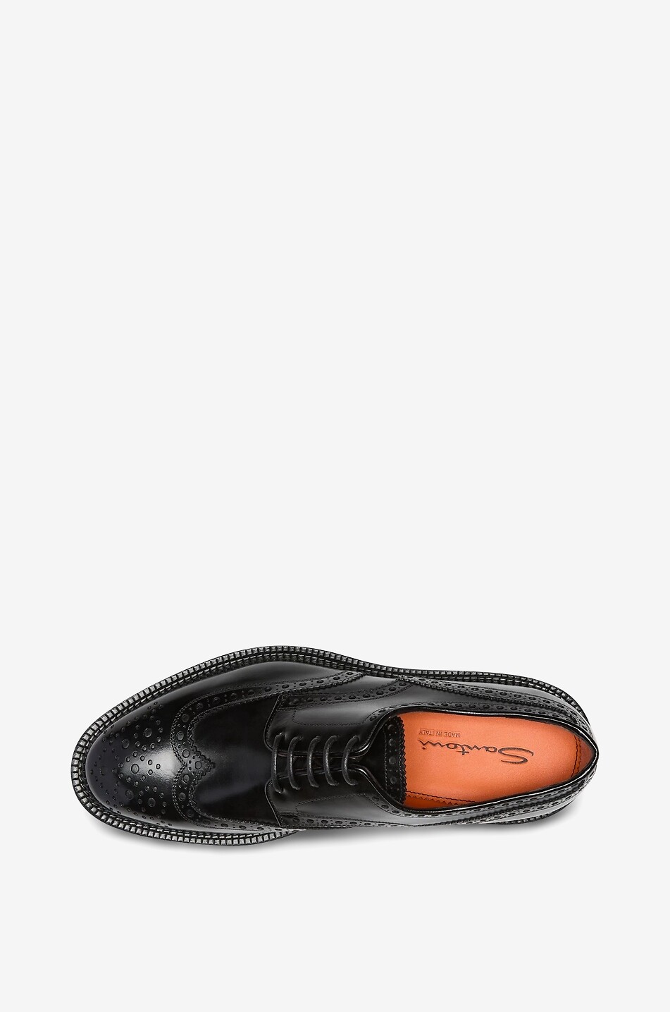 SANTONI Mocassins en cuir brillant à perforations Emil Homme NOIR 4