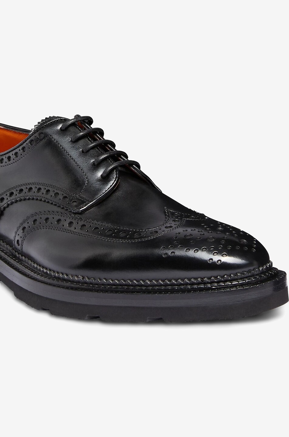 SANTONI Mocassins en cuir brillant à perforations Emil Homme NOIR 5