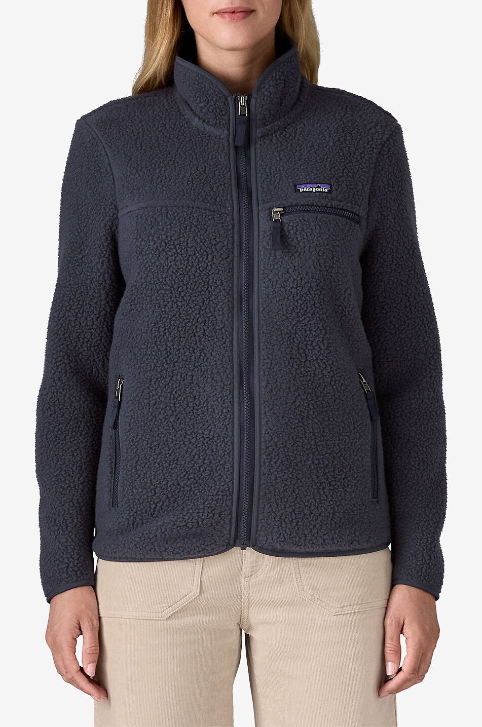 PATAGONIA Leichte Fleecejacke mit Stehkragen Retro Pile Damen DUNKELBLAU 2