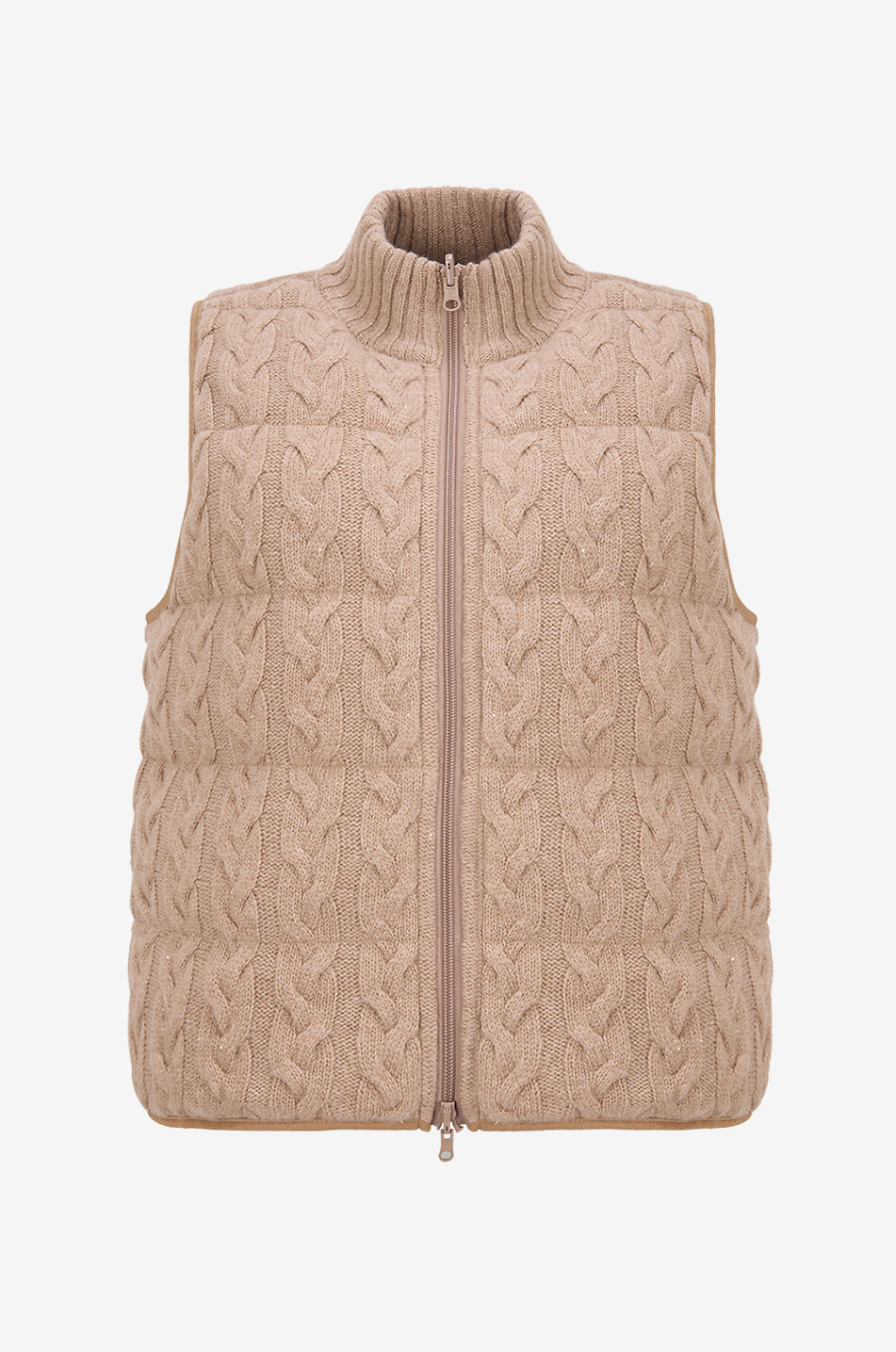 Gilet en maille pailletée à col montant