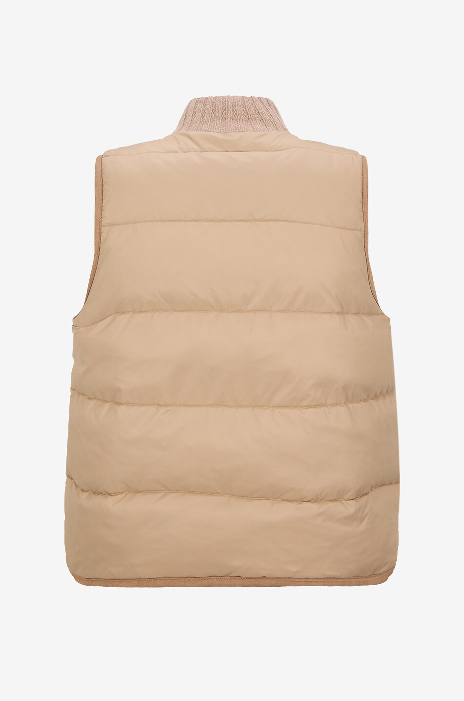 BONGÉNIE Gilet en maille pailletée à col montant Femme Beige moyen 4