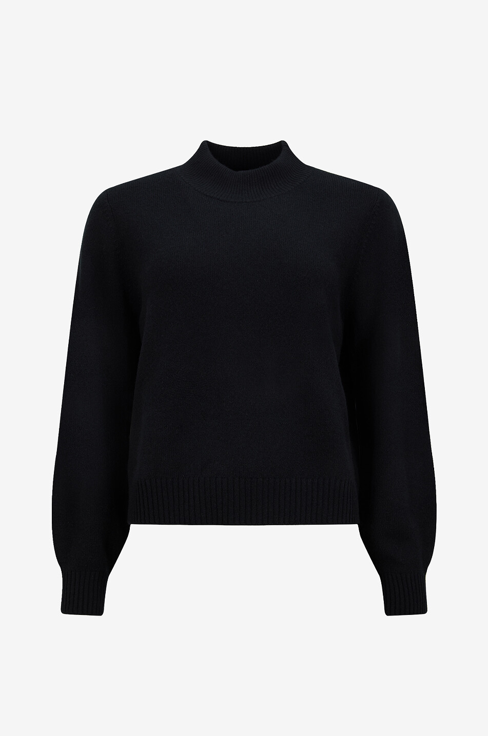 Pull boxy fin en cachemire à col montant