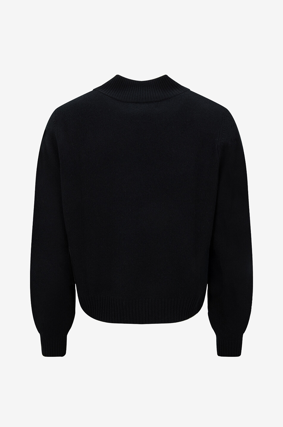 BONGÉNIE Pull boxy fin en cachemire à col montant Femme NOIR 2