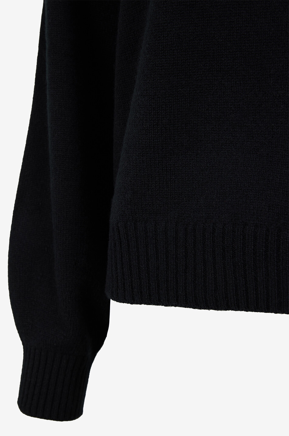 BONGÉNIE Pull boxy fin en cachemire à col montant Femme NOIR 3