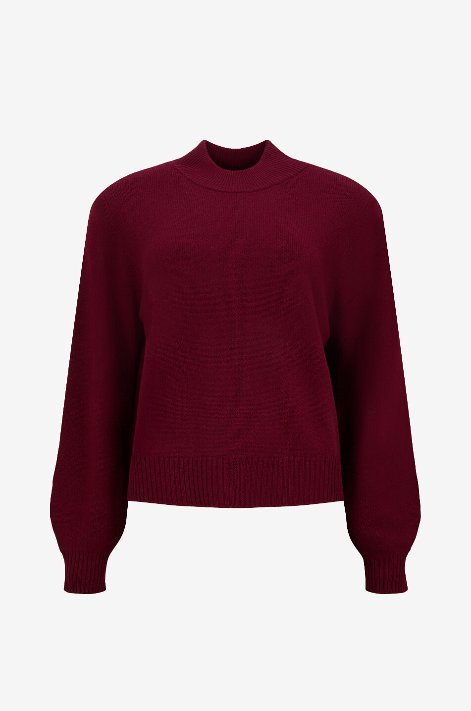Boxy cashmere fine-gauge jumper with stand-up collar