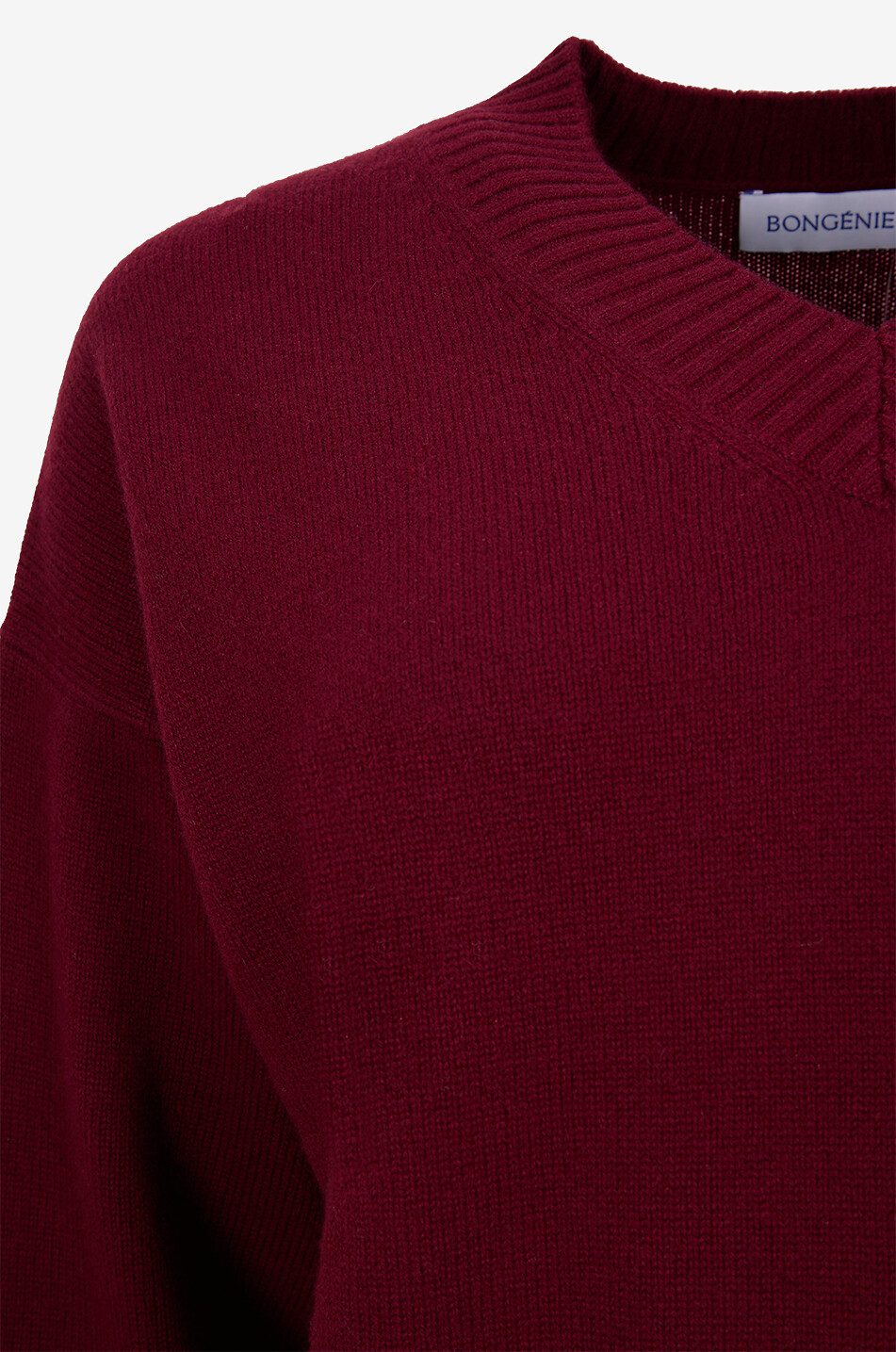 BONGENIE Oversized v-neck knit jumper Women DARK RED 3