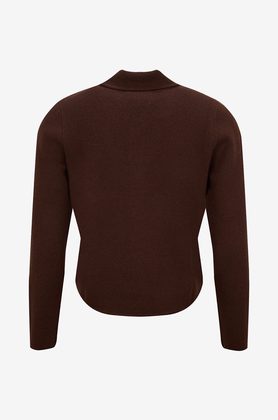 BONGENIE Short button-down merino wool cardigan with collar Women BROWN 2