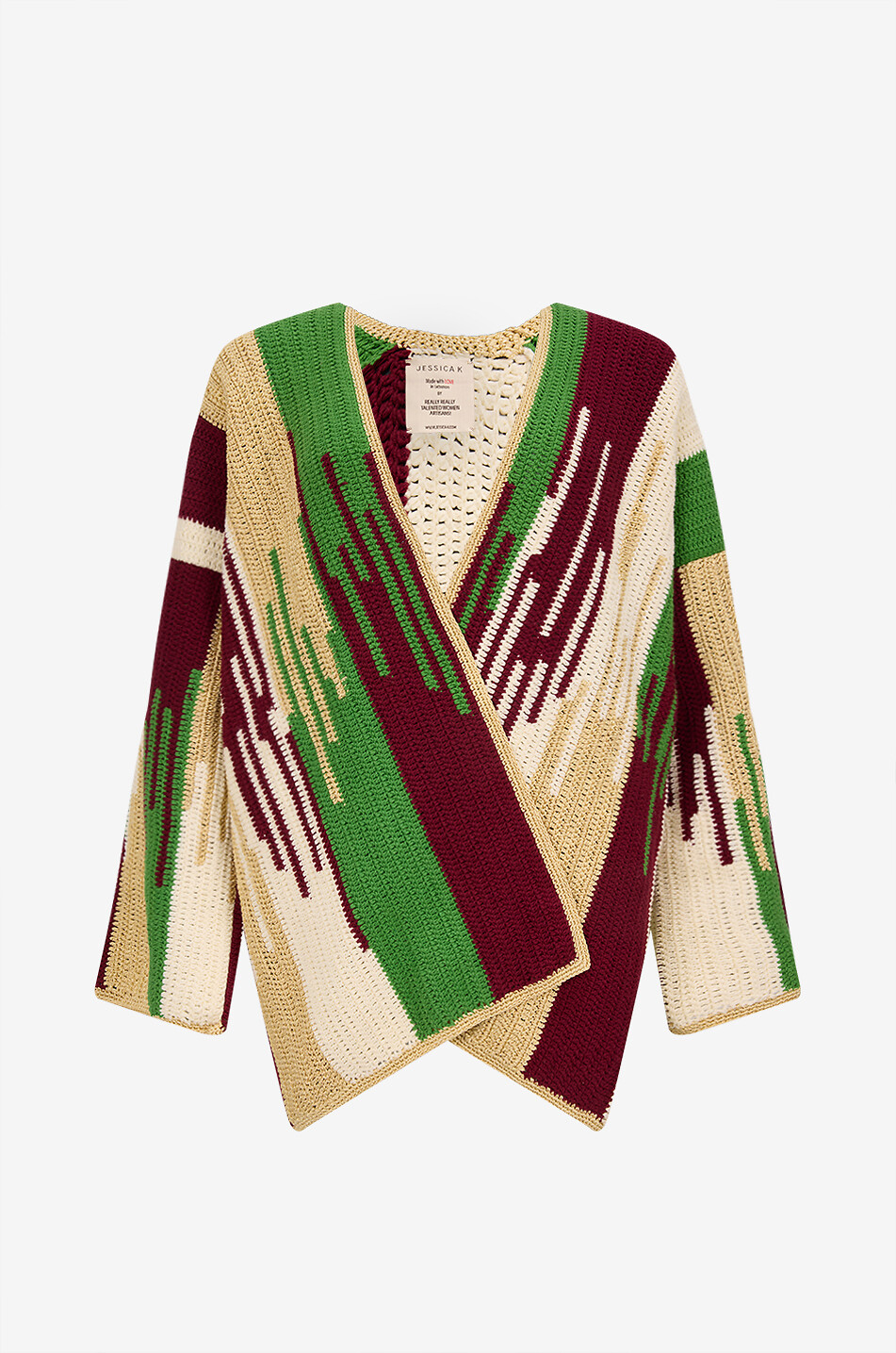 Veste courte en crochet à motifs Jade