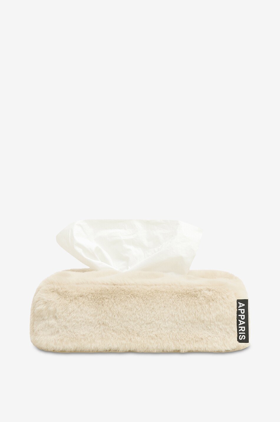 APPARIS Davey Long rectangular synthetic fur tissue box Home WHITE 1