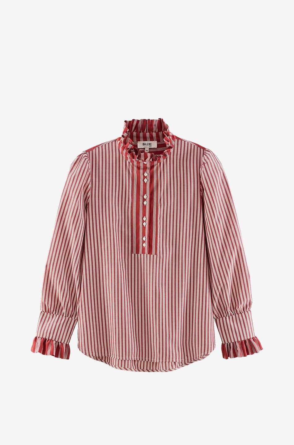 BALZAC PARIS Gestreifte Langarmbluse Source Damen ROT 1