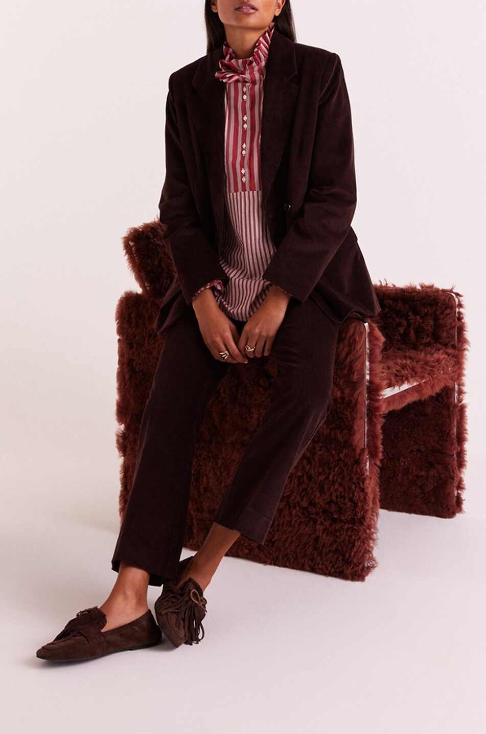 BALZAC PARIS Gestreifte Langarmbluse Source Damen ROT 4