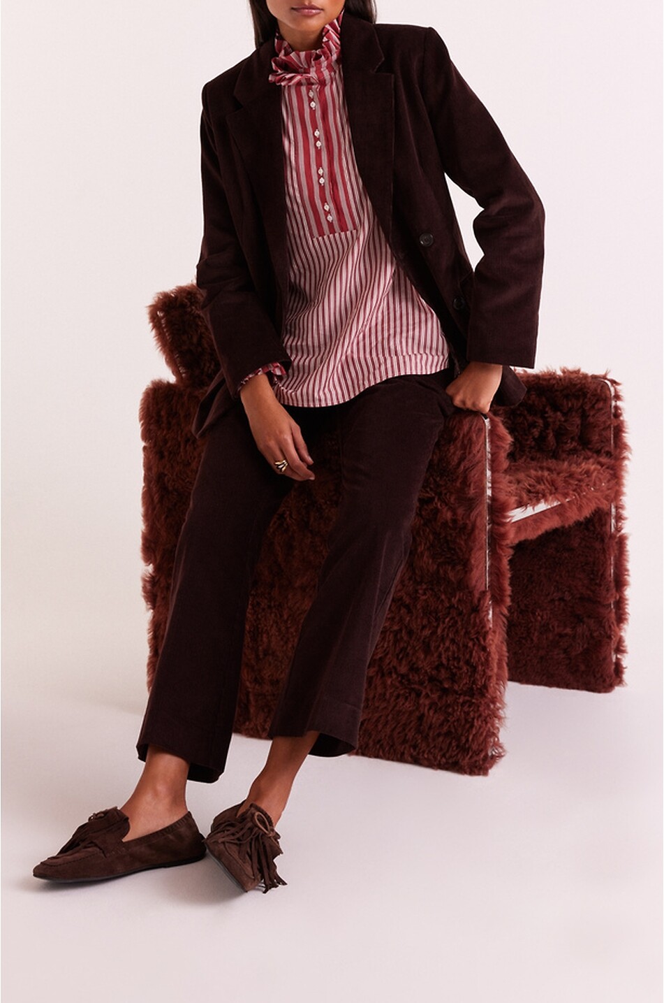 BALZAC PARIS Gestreifte Langarmbluse Source Damen ROT 5