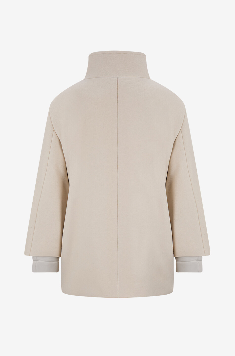 AKRIS PUNTO Mittellanges Stehkragen-Mantel aus Flanell Damen WEISS 2