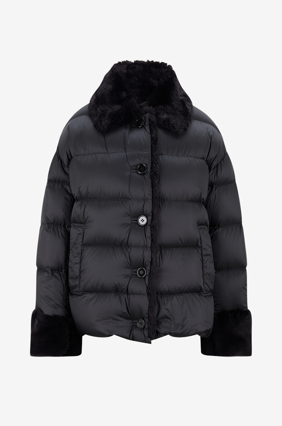 Kurze Steppjacke mit Hemdkragen Rosina MAX MARA SCHWARZ Bongénie