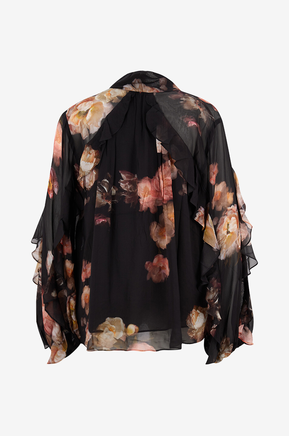 ZIMMERMANN Hypnotic floral crepe raglan sleeve blouse Women BLACK 2
