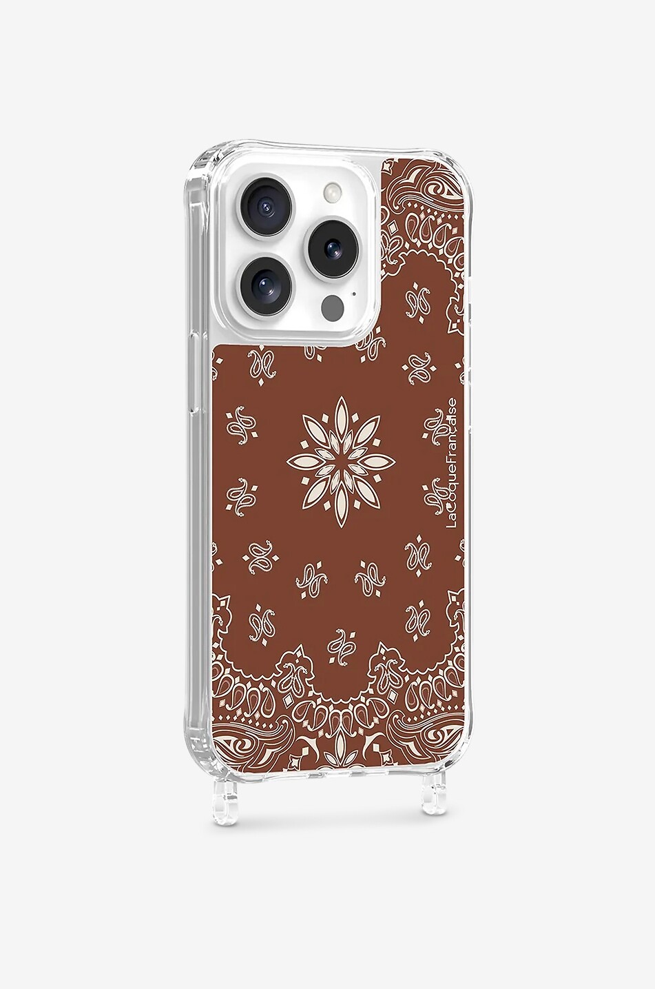 LA COQUE FRANCAISE Bandana-Hülle für iPhone 15 Damen BRAUN 1