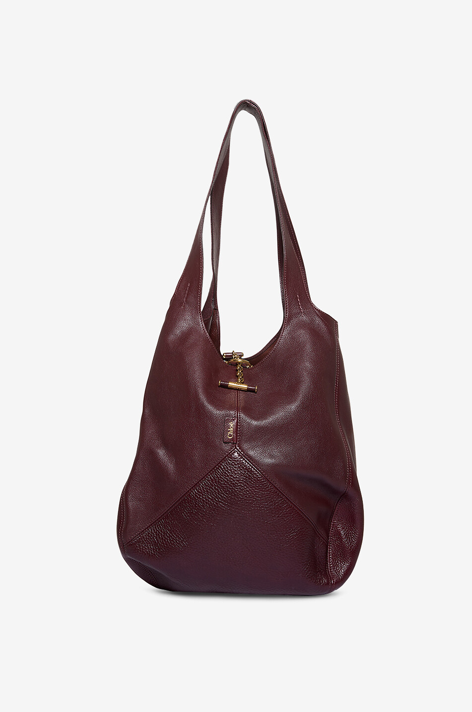 CHLOE Balloon grained leather tote bag Women DARK RED 1