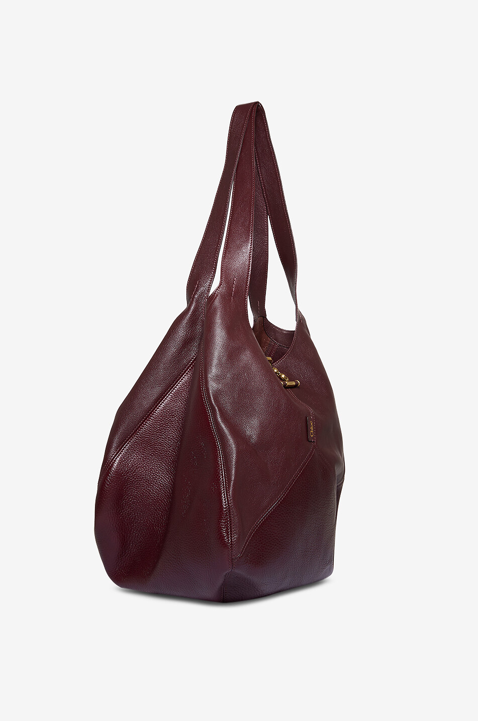 CHLOE Balloon grained leather tote bag Women DARK RED 2