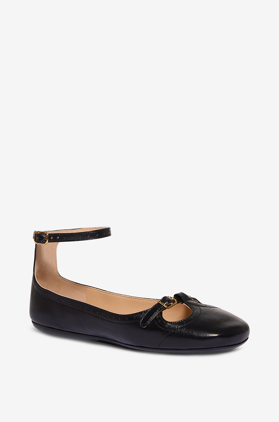 Ballerines En Cuir Lisse Baldinini Pointure 38 – Noires, Semelle Caoutchouc, Neuves Sans Emballage