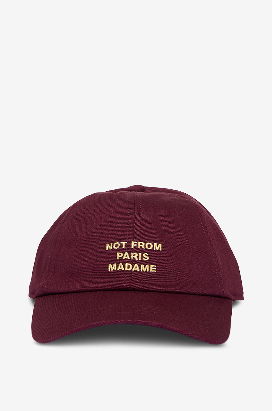 DROLE DE MONSIEUR Stoffkappe mit gesticktem Logo Slogan Herren DUNKELROT 1