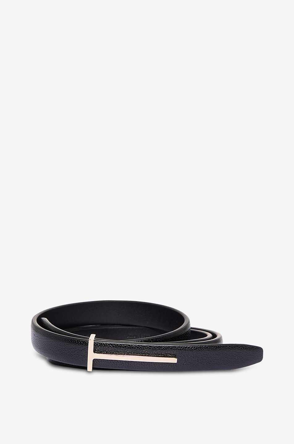TOM FORD Slim T supple leather belt - 15mm Women BLACK 1